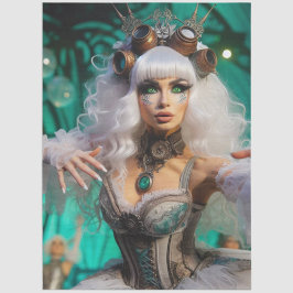 Steampunk Victorian Futuristic Green Dancer 薄葉紙