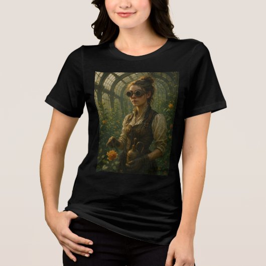 Steampunk Victorian Gardener Art トライブレンドＴシャツ (正面)