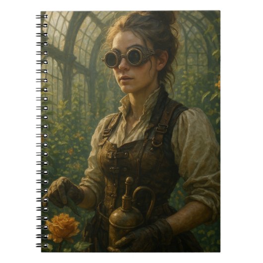 Steampunk Victorian Gardener Art ノートブック (正面)