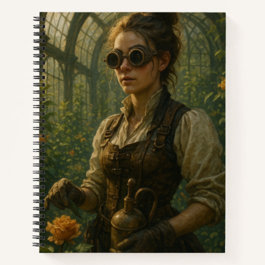 Steampunk Victorian Gardener Art ノートブック (正面)
