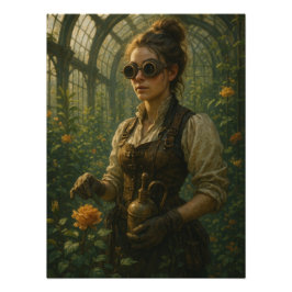 Steampunk Victorian Gardener Art フォトプリント