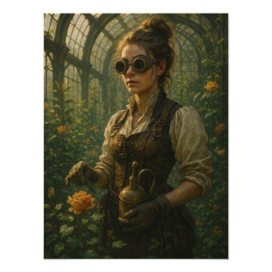 Steampunk Victorian Gardener Art フォトプリント (正面)