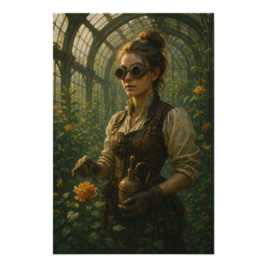 Steampunk Victorian Gardener Art フォトプリント (正面)