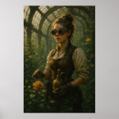 Steampunk Victorian Gardener Art ポスター (正面)