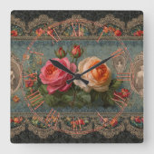 Steampunk Victorian Wall Clock スクエア壁時計 (正面)