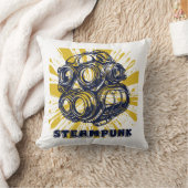 Steampunk Vintage Art Throw Pillow クッション (ブランケット)