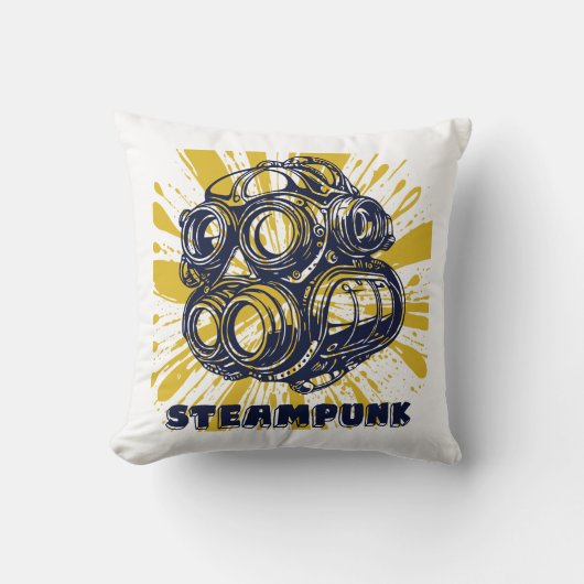 Steampunk Vintage Art Throw Pillow クッション (正面)
