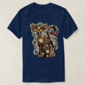 Steampunk Vintage Clockwork Cat  Tシャツ (デザイン正面)