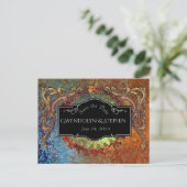 Steampunk Vintage Wedding "Save The Date" ポストカード (スタンド正面)