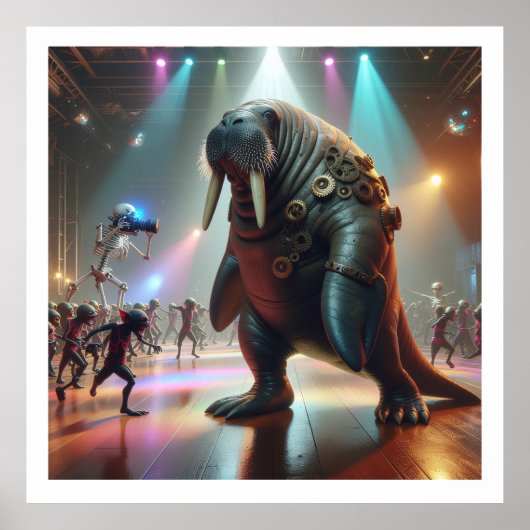 Steampunk Walrus In Disco With His Demonic Army ポスター (正面)