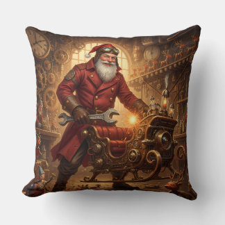 Steampunk Weihnachtsmann Werkstatt クッション