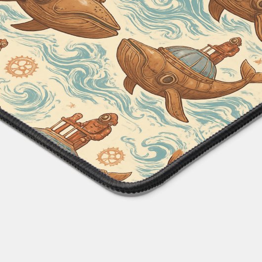 Steampunk Whale Sub Voyage デスクマット (コーナー)