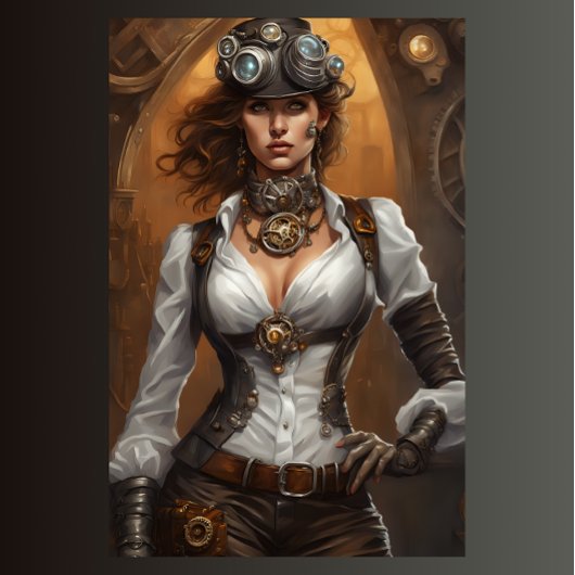 Steampunk Wild wild West Woman decoupage v2 薄葉紙