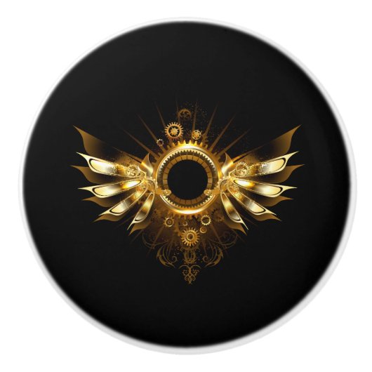 Steampunk wings セラミックノブ (正面)