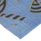 Steampunk with Ladies Hats on Blue Denim テーブルクロス (アングル)