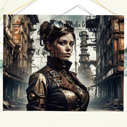 Steampunk Woman Decoupage v5 薄葉紙