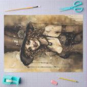 Steampunk Woman Portrait Decoupage | Victorian 薄葉紙 (クラフト)