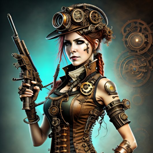 Steampunk woman Ready or not 薄葉紙