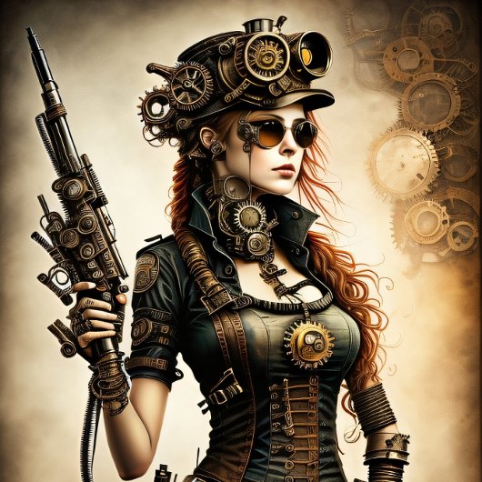 Steampunk woman Ready or not v2 薄葉紙