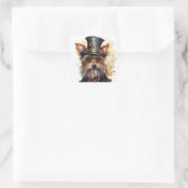 Steampunk Yorkshire Terrier Dog スクエアシール (バッグ)