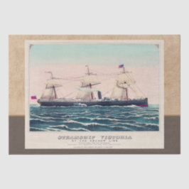 Steamship Victoria ofいかりライン，1876 Decopage 薄葉紙