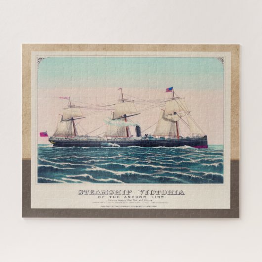 Steamship Victoria of theいかりLine, 1876 ジグソーパズル (横)