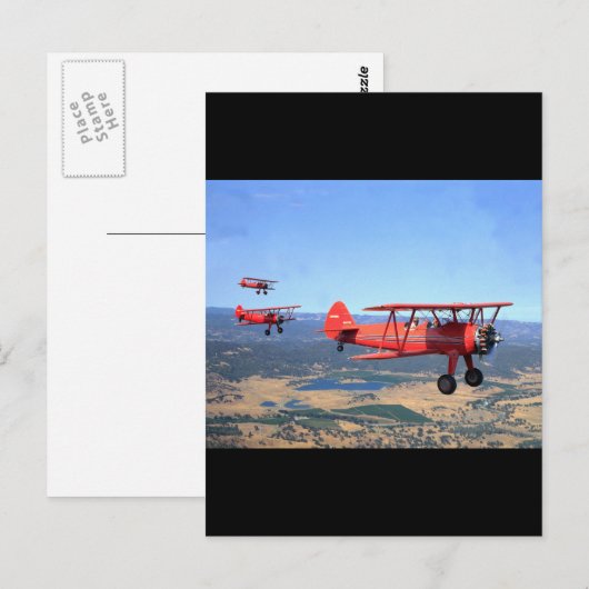 Stearman, PT-17, 1943_クラシックAviation ポストカード (正面/裏面)