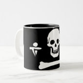 Stedeのボンネットの確実な海賊旗 ツートーンマグカップ (正面左)