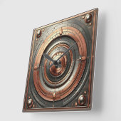 steel and copper metal object スクエア壁時計 (傾斜)