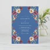 Steel Blue Painterly Autumn Wedding 招待状 (スタンド正面)