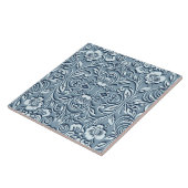 Steel Blue Symmetrical Embossed Floral Design  タイル (側面)