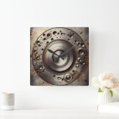 steel circles, dents and pits スクエア壁時計 (ホーム)