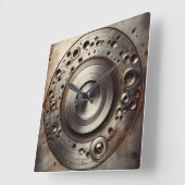 steel circles, dents and pits スクエア壁時計 (傾斜)