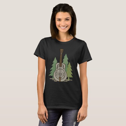Steel Dobro Forest – Rustic Music Lover Art Tシャツ (正面フル)