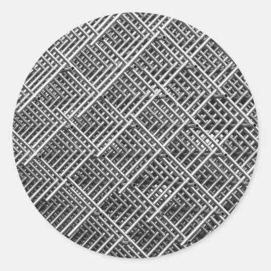 Steel Grid Industrial Mesh Pattern ラウンドシール (正面)