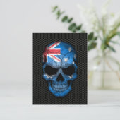 Steel Meshグラフィック上のオーストラリア国旗のスカル ポストカード (スタンド正面)