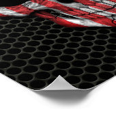 Steel Meshグラフィック上の米国国旗のスカル ポスター (角)