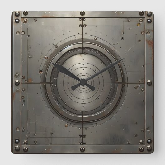 steel object スクエア壁時計 (正面)