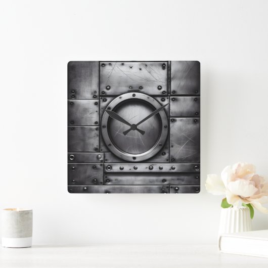 steel object スクエア壁時計 (ホーム)