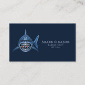 Steel Shark Professional Barber Shop QRコード 名刺 (正面)