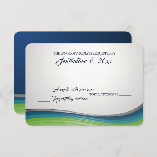 Steel Wave BlueおよびGreen Response 出欠カード (正面/裏面)