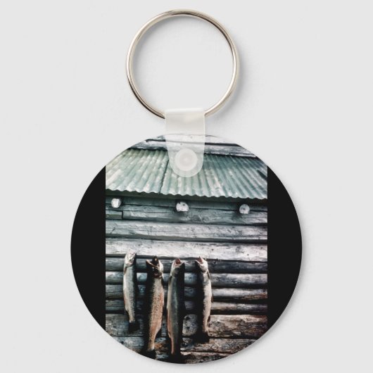 Steelhead TroutまたはRainbow Troutぶら下がったの側面 キーホルダー (正面)