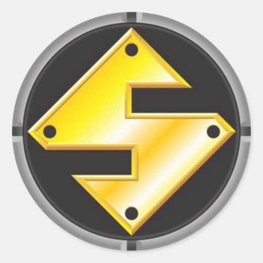 SteelManロゴ ラウンドシール (正面)