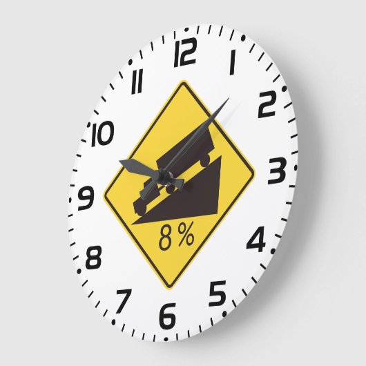 Steep Grade Traffic Sign Trucking Hauling Caution ラージ壁時計 (傾斜)