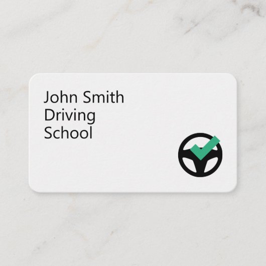 Steering Wheel & checkmark - Driving School 名刺 (正面)