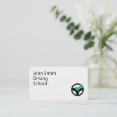 Steering Wheel & checkmark - Driving School 名刺 (スタンド正面)