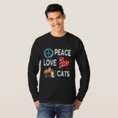 Steering Wheel Heart Peace Love Cats Happy Day Dad Tシャツ (正面フル)