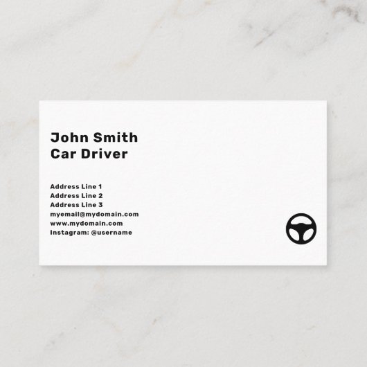 Steering Wheel Icon - Car Driver 名刺 (裏面)