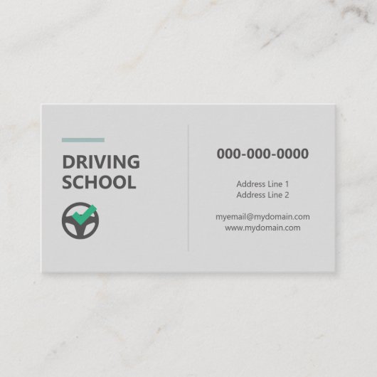 Steering Wheel Icon - Driving School  名刺 (正面)