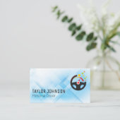 SteeringWheelデジタルロゴ |宅配便 名刺 (スタンド正面)